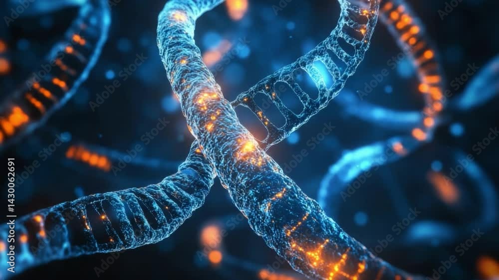 Poster illuminating genetics: a captivating illustration of a dna double helix structure, showcasing the in