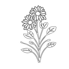 Elegant floral design with intricate line work and botanical simplicity