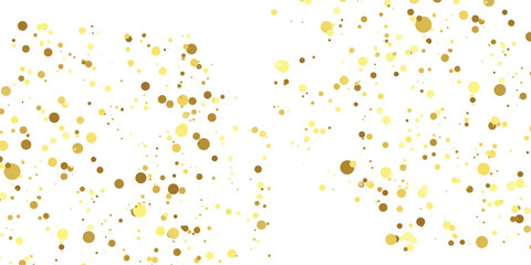 Luxurious Golden Glitter Dots and Sparkling Confetti Gently Cascading on a Transparent Background,  Vector illustration. gold, luxury, isolated, light, background, white, vector
