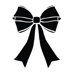   black and white ribbon bow silhouette 