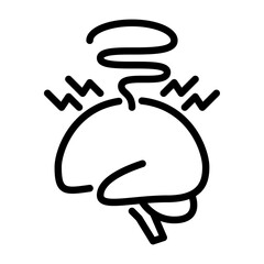 depression outline icon. stress black line illustration.