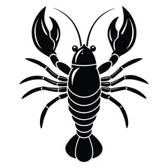 silhouette vector illustration of a lobster clean white background