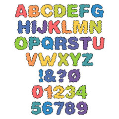 Fototapeta premium Colorful Alphabet Letters and Numbers for Education
