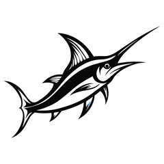 Obraz premium Carton marlin fish silhouette vector style