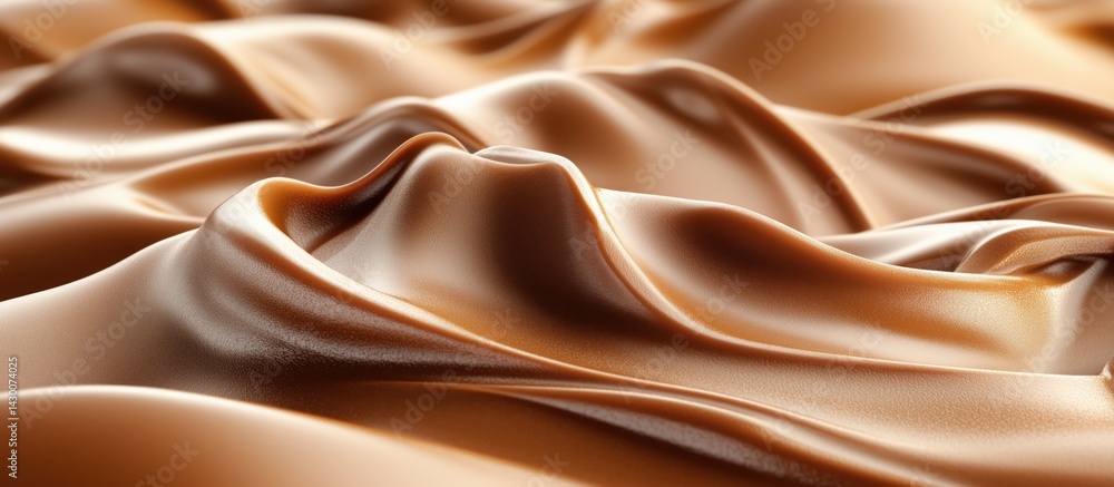 Poster smooth caramel texture flowing in waves creates an inviting and rich visual experience for dessert l