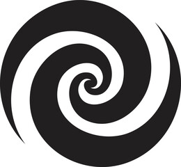 Abstract Vector Graphic of a Black and Red Spiral with Balanced Asymmetry, Crisp Edges, and 2D Flat Design in a Contemporary Minimalist Aesthetic