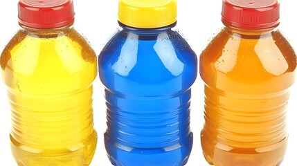 Flexible plastic ldpe bottles for beverages retail environment colorful variety