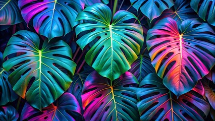 Abstract colorful fractal art design features a seamless pattern with bright psychedelic swirls and a rainbow of colors