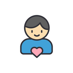 Child adoption colored icons, minimalist vector illustration ,simple transparent graphic element .Isolated on white background