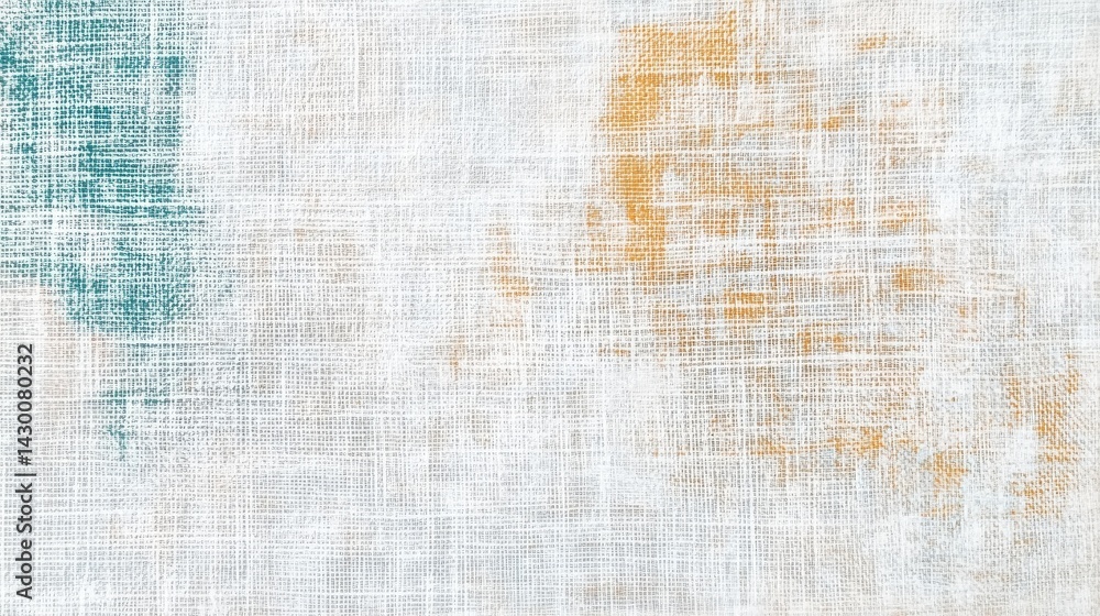 Aufkleber soft white canvas with delicate pencil strokes and abstract accents of yellow and blue, creating a t