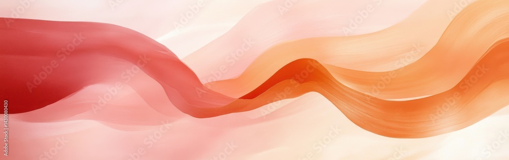 Poster Abstract soft pencil strokes with a gradient of translucent shades of coral, peach, and salmon colors creating a calming visual