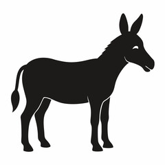donkey vector silhouette illustration isolated on white background