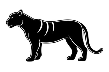 Tiger vector silhouette illustration isolated on white background