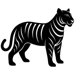Tiger vector silhouette illustration isolated on white background