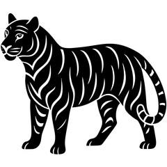 Tiger vector silhouette illustration isolated on white background