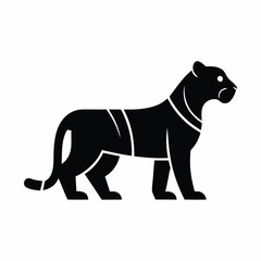 Obraz premium Tiger icon vector silhouette illustration isolated on white background