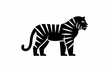 Tiger icon vector silhouette illustration isolated on white background