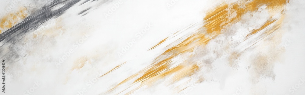 Fototapete abstract brush strokes canvas in golden, white and gray colors creating a subtle pattern for artisti