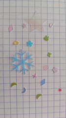 Scattered multi-colored seqines isolated on white background