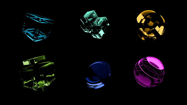 3D Glass Elements Backgrounds