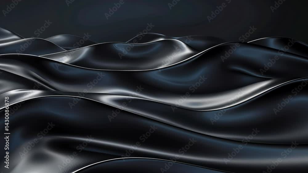 Poster elegant black waves smooth curves and flowing texture create depth and reflection in mesmerizing abs
