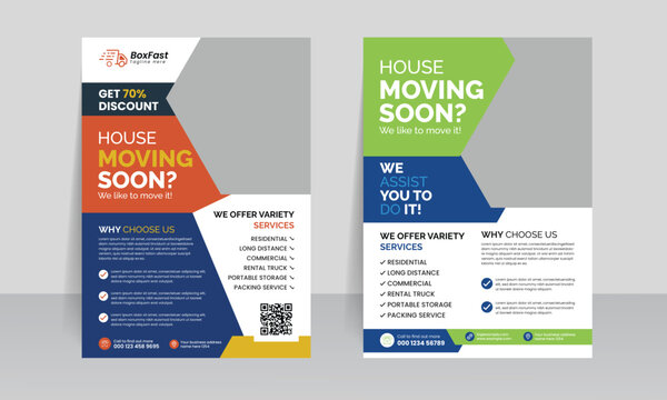 moving house services flyer template design