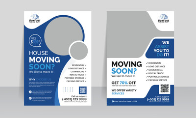 moving house services flyer template design