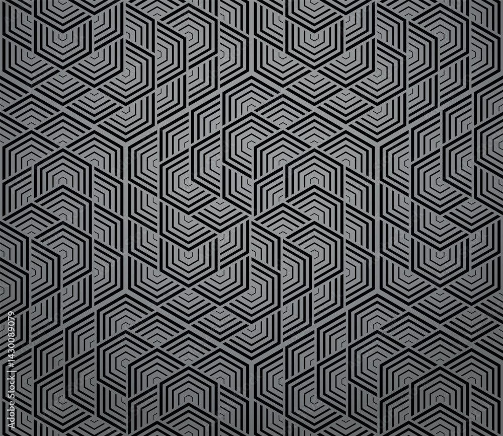 Poster abstract geometric pattern with stripes, lines. seamless vector background. gray and black ornament.