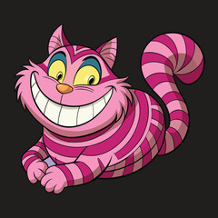 Cheshire cat vector art illustration.