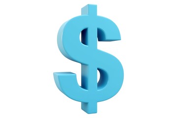 Obraz premium Blue 3D Dollar Sign Currency Symbol on Transparent Background