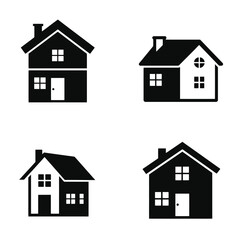 Home button icons set. Home page icon. Simple house symbols. Building icon. Vector illustration.Home icon line vector illustration , house