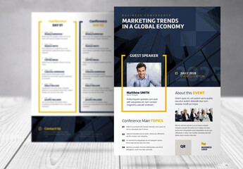 Business Conference Agenda and Program Flyer