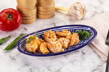 Stir fried prawn in sweet and sour sauce