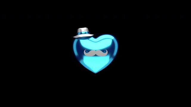 3D Father's Day animation on a transparent alpha channel in a seamless loop for easy drag and drop use...