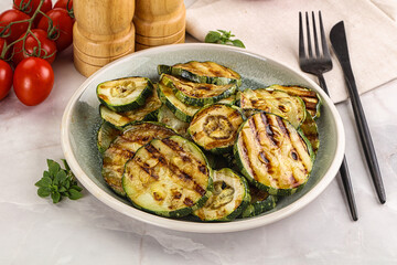 Vegan cuisine Grilled zucchini slices