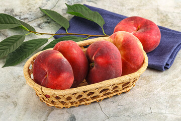 Ripe sweet and juicy Flat peach