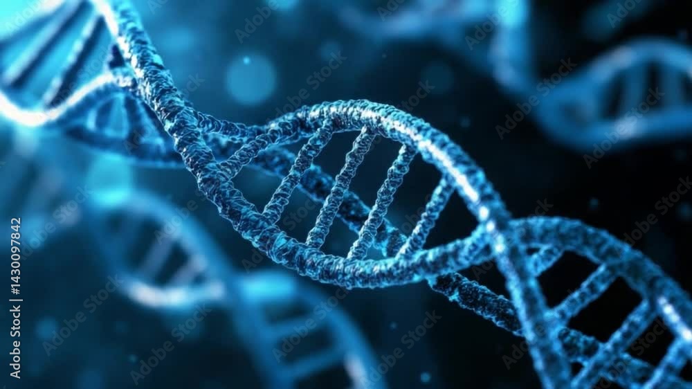 Poster dna helix unveiled: intricate double helix structure of dna, a striking representation of the bluepr