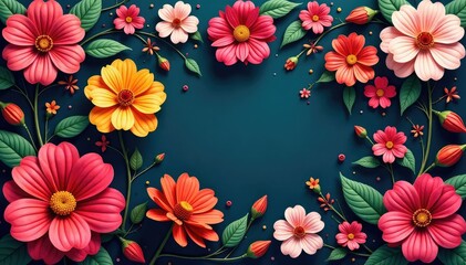 Continuous blooming flowers, intricate design, bloom, flowers