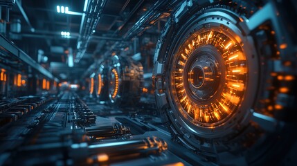 Obraz premium Futuristic Technology Tunnel