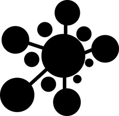 Molecule or formula icon in flat. The Chemistry chemical structure. Laboratory scientific research vector isolated on transparent background