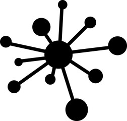 Molecule or formula icon in flat. The Chemistry chemical structure. Laboratory scientific research vector isolated on transparent background