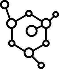 Molecule or formula icon in line. The Chemistry chemical structure. Laboratory scientific research vector isolated on transparent background