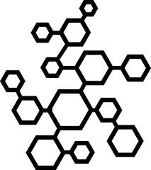 Molecule or formula icon in line. The Chemistry chemical structure. Laboratory scientific research vector isolated on transparent background