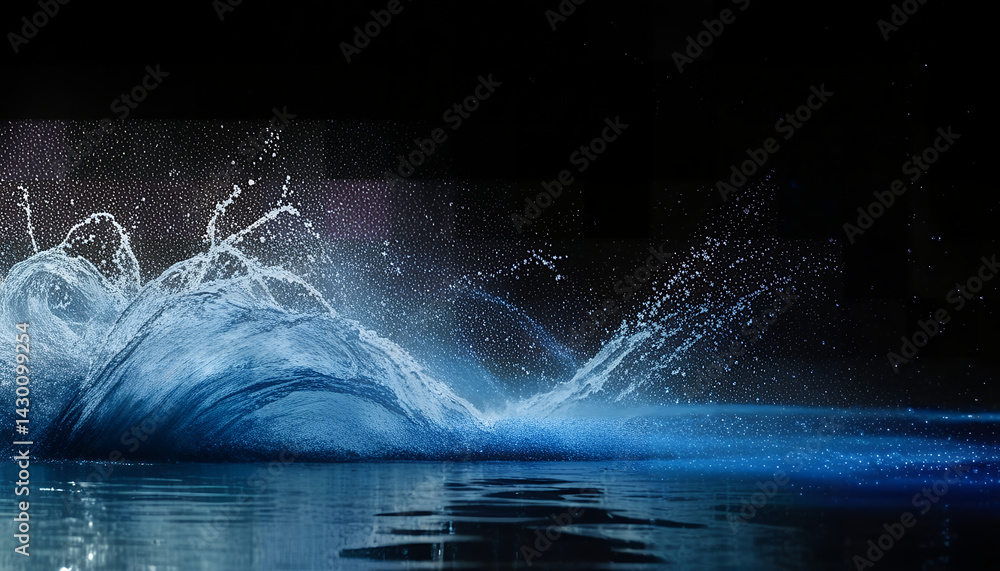 Aufkleber dynamic water splash abstract blue liquid exploding high resolution photography for commercial use i
