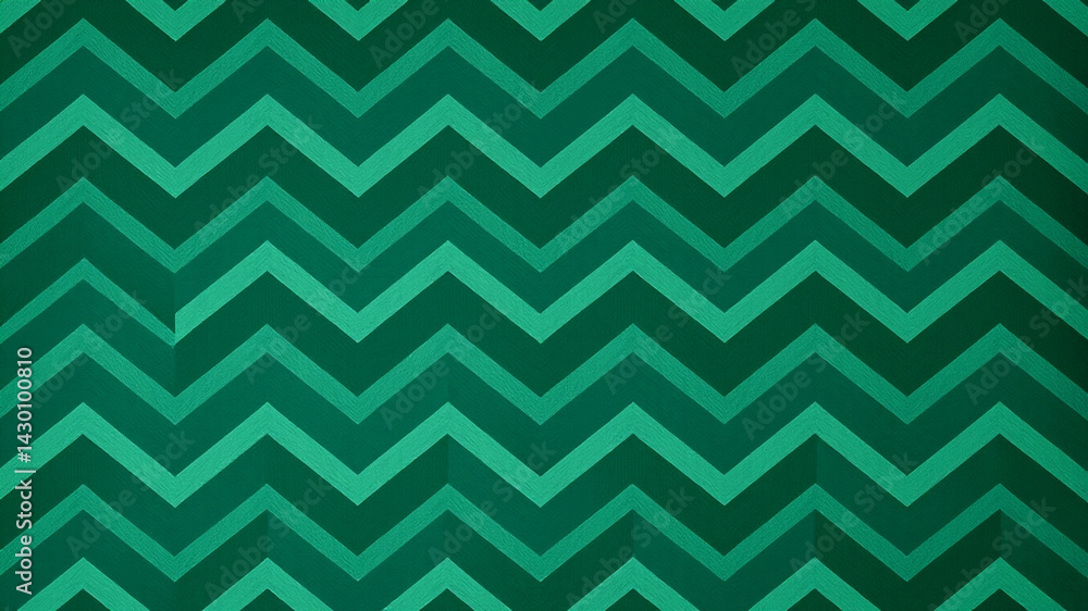 Poster deep forest green zigzag pattern background