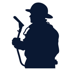 Silhouette of a firefighters. vector illustration.