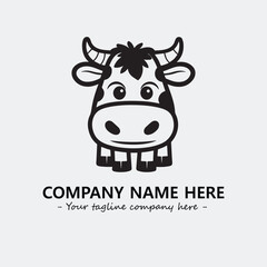 Cow illustration black and white for logo company vector image
