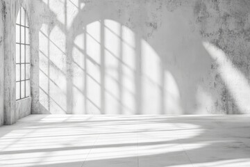 Industrial loft interior with sunlight