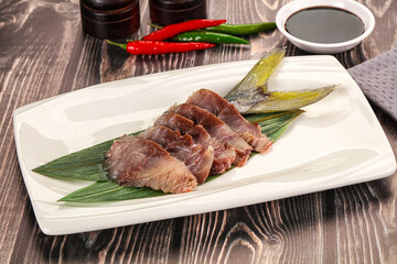 Raw yellowtail fresh fish sashimi