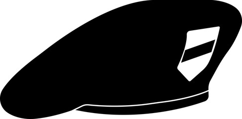 Military beret cap icon in flat. isolated on transparent background